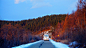 中国, 东北, 长白山, 路上, 大巴车, 自然, 雪山, 雪景