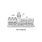 Kaliningrad icon isolated on white background. Kaliningrad s landmarks line vector illustration. Traveling to Russia cities concept.