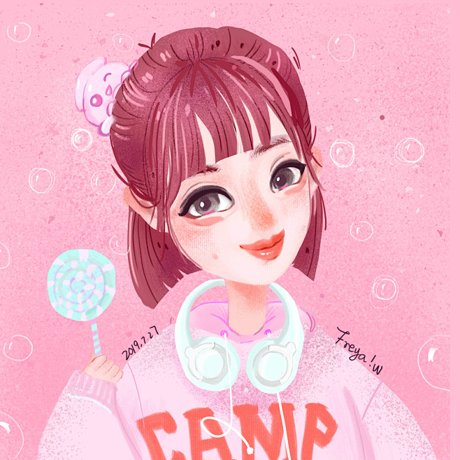 鱿小鱼杨紫佟年亲爱的热爱的插画头像人物