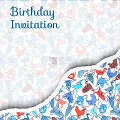 家养动物儿童生日邀请函
