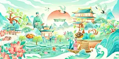 中国风城市长沙地标国潮建筑