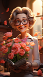 gregory75_A_teacher_holding_carnations_smiling_happily_Teachers_bb4ca076-a1e3-4a2c-aad7-d788c8668169