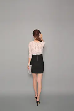 ▼SonYoonJoo▲160831图片_TN更（粉色蕾丝透视上衣拼黑色连衣裙_看图_孙允珠吧_百度贴吧