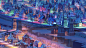 Two Queens cities map night, Arseniy Chebynkin : Two Queens cities map night version
Backgrounds done for 『Shining Nikki』 game developed by Paper Games.
Background illustrations may be little different/modified for the sake of unified hues in the game, ho