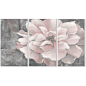 Stupell Pastel Pink Peony on Grey 3-piece Triptych Wall Plaque Set