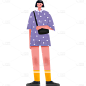 扁平风人物插画-女孩