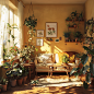 znrroy9577_Lots_of_potted_plants_on_the_floor_warm_walls_a_tabl_ce119e3e-9eed-4dfe-b2c9-c9d9776a8316