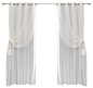 Houzz Exclusive Gathered Tulle Sheer and Blackout 4-Piece Curtain & Tassel Set, traditional-curtains