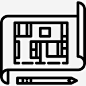公寓布局蓝图建筑商图标 UI图标 设计图片 免费下载 页面网页 平面电商 创意素材