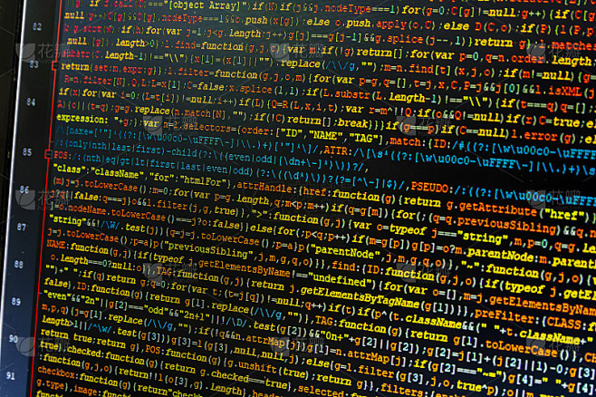 在监视器屏幕上关闭javascript (jquery)代码片段。代码语法颜色的编辑器在黑暗的背景。