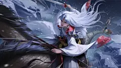 犬夜叉 杀生丸 雪山 同人高清动漫 5K壁纸 @ 800x450 - 4K高清壁纸