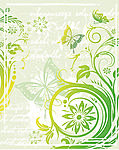 绿色花纹蝴蝶图片