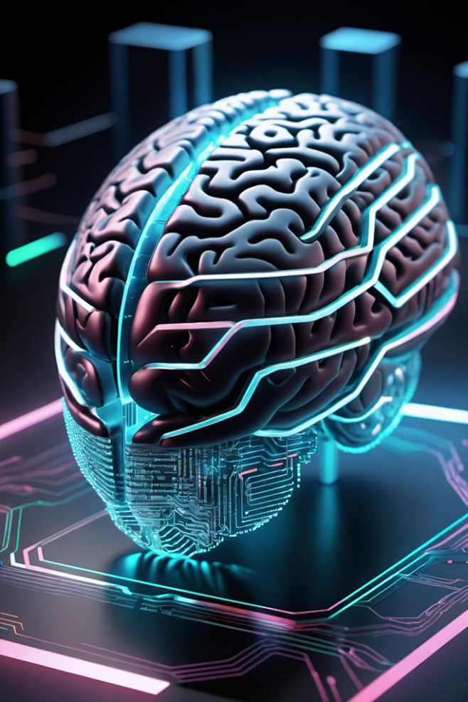 科幻神经人脑大脑数据科技元素模型图片