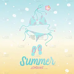 夏季时间横幅排版矢量插图