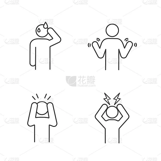 Emotional stress icons素材-花瓣网