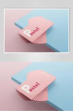 英文字母粉色名片场景展示样机-众图网