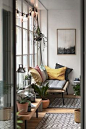 Warm boho sunroom