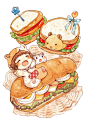 ハムちゃんのぎっしりサンドイッチ by もかろーる | CREATORS BANK http://creatorsbank.com/mokarooru/works/310740