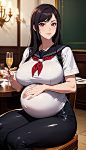 ティファ#おなか 高級レストラン料理山盛り制服コスプレボテ腹人妻 ウマ娘で見慣れた#おなか 202424pixiv今日のお題#おなか #AI生成 #AIart #AIイラスト (11) httpst