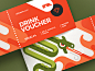 Krug Drink Voucher drink vector illustration flat icon ticket design cracow krakow dragon character branding