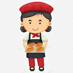 卡通女服务生手托盘子插画 免抠png 设计图片 免费下载 页面网页 平面电商 创意素材