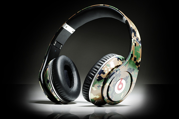 魔声monster录音师头戴式迷彩风暴发烧耳机