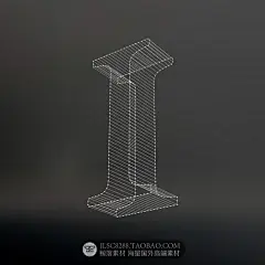 科技感线条框架线框立体结构英文字母数字KV主视觉海报元素AI素材-淘宝网