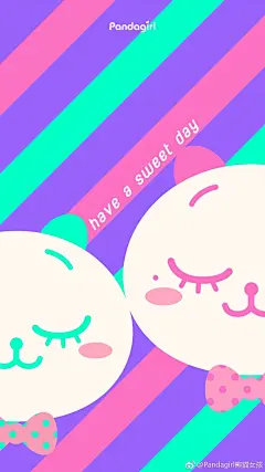 原创壁纸：时尚个性的熊猫女孩——给喜欢简约风的你#壁纸# #手机壁纸# ​​​​