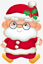 戴眼镜的圣诞老人动漫人物