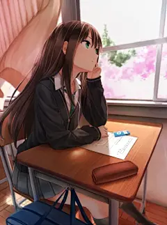 #二次元# 美女卡通女生少女头像壁纸高清手绘插画动漫素材 @宇飞视觉