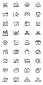 Simple Outlines Icons Set (36 Icons)