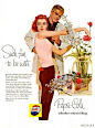 50年代别具韵味的百事可乐广告海报，充满了幸福的味道