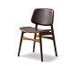 Søborg Wood Base - seat and back upholstered by Fredericia Furniture | Chairs