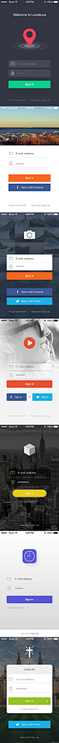 手机APP_登录 今天给大家分享7款超炫的Iphone5S应用APP登录窗口，之前我们在设计登录口的时候，方向基本被几大互联网巨头垄断，今天的这7款一定能给您带来新的灵感。他们在背景、配图和用色上都能给您耳目一新的感觉，肯定对您有用，enjoy！