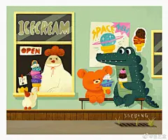 绘本插画超话
和小伙伴一起走遍山川湖泊，历经春夏秋冬，by Ssebong Kim
#插画分享# ​​​​