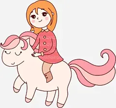 卡通人物高清素材 卡通人物 卡通小马 卡通简笔画 小女孩 骑马 高清壁纸 免抠png 设计图片 免费下载