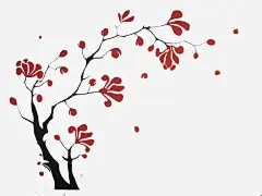 红叶树墙体手绘免抠素材 免费下载 页面网页 平面电商 创意素材 png素材