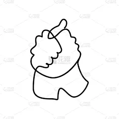 手,数字1,线条画,两个人,商务,直的,简单,握紧,相伴