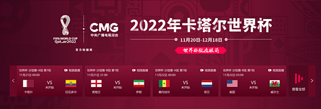 央视网2022卡塔尔世界杯主页面