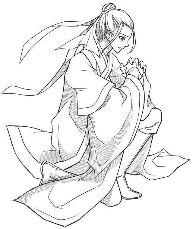 古风男性人物的动态绘制