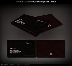 [黑红色简洁商务名片]