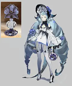 画师Sjoop(twi @Shycocoa)的拟人作品则是将一些小饰品的配色及独特元素融入到角色设计中1