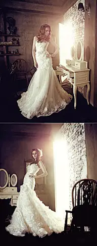 「婚纱∶礼服」