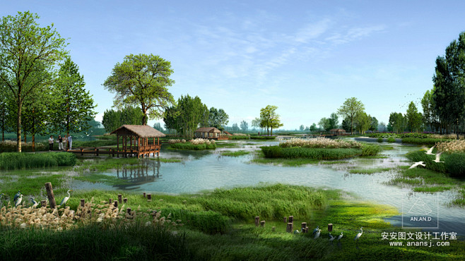 湿地公园效果图 - 安安图文