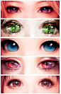 manga eyes, i wish my eyes were like this!! Especially the blue one and the cat like ones!!: 