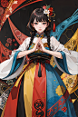 中国风彩色美女
