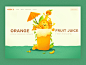 Orange juice web ui design illustration