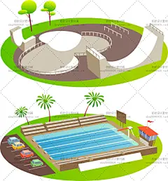 15个EPS 灯塔 立交桥 农田 城堡 飞机场 矢量图 设计素材16051232-淘宝网
