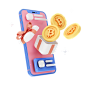 Online Bitcoin 3D Icon
