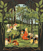 #给你颜色# 早，一组小精灵。 德国插画师 Sibylle von Olfers 作品。